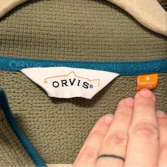 Orvis Fleece Quartezip Green Small - Picture 2 of 5